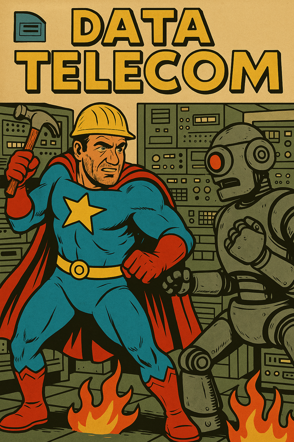 Handy Manthony, the superhero handyman, holding a hammer